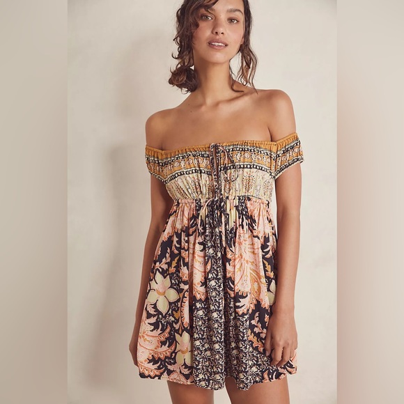 NEW Free People Bali Mariposa Slip Dress In Black Combo - Picture 2 of 15